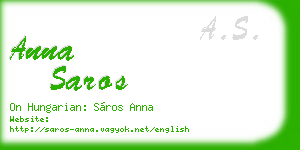 anna saros business card